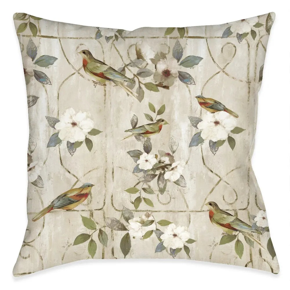 Bird Cage Outdoor Decorative Pillow