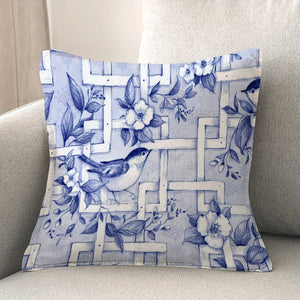 kathy ireland® HOME Bird and Lattice Indoor Decorative Pillow