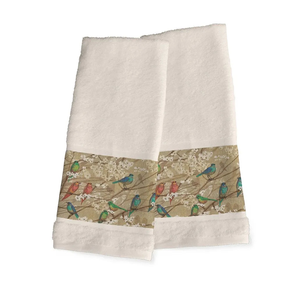 Birds and Blossoms Hand Towels
