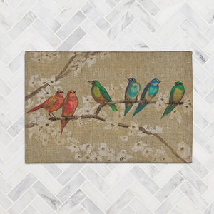 Birds and Blossoms Chenille Accent Rug