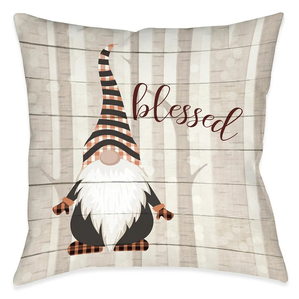 Blessed Gnome Outdoor Decorative Pillow