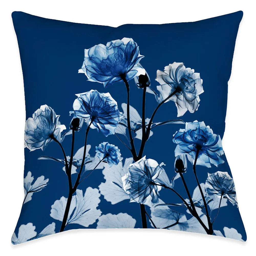 Bloomed Indigo X-Ray Indoor Decorative Pillows