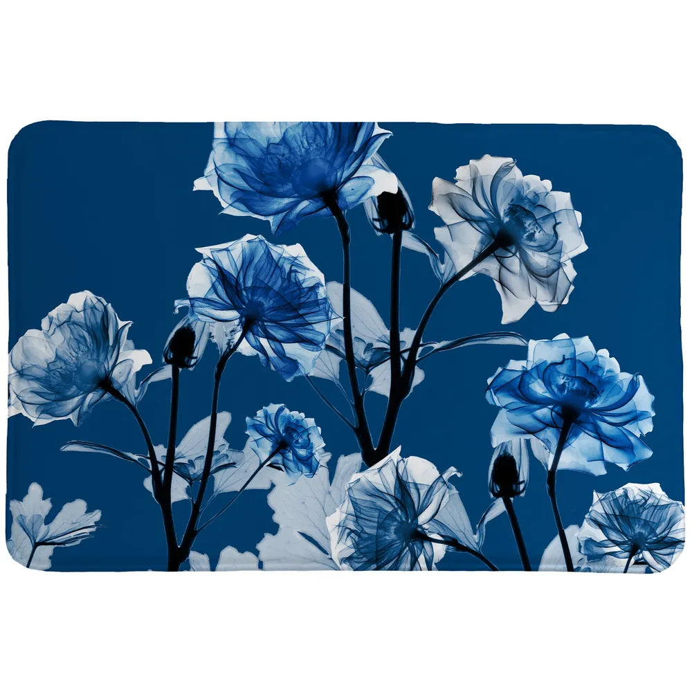 Bloomed Indigo X-Ray Memory Foam Rug