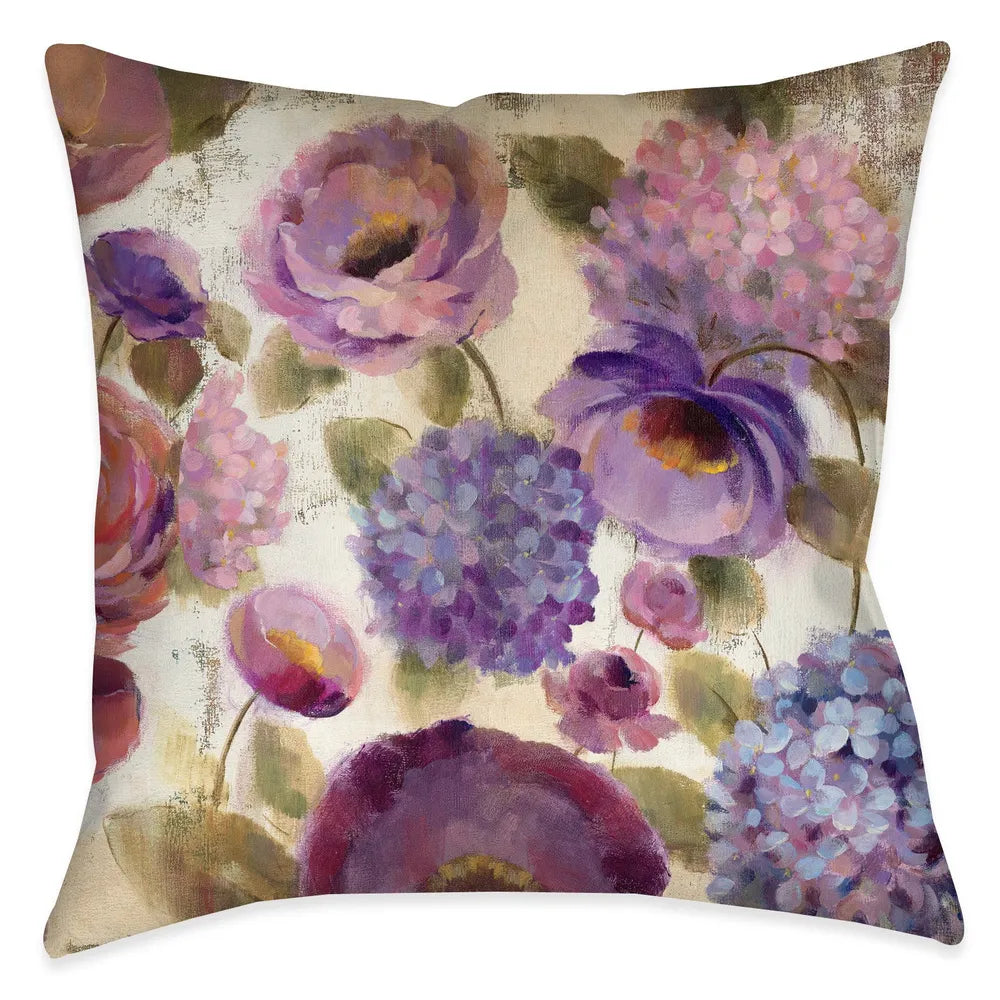 Blue and Purple Flower Song Pillow III