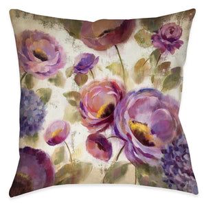 Blue and Purple Flower Song Pillow