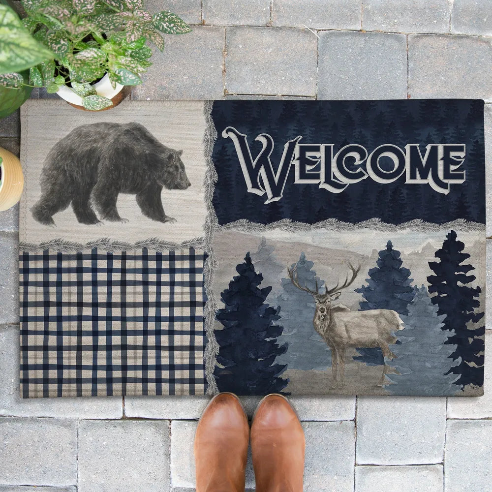 Blue Cliff Mountain Outdoor Door Mat