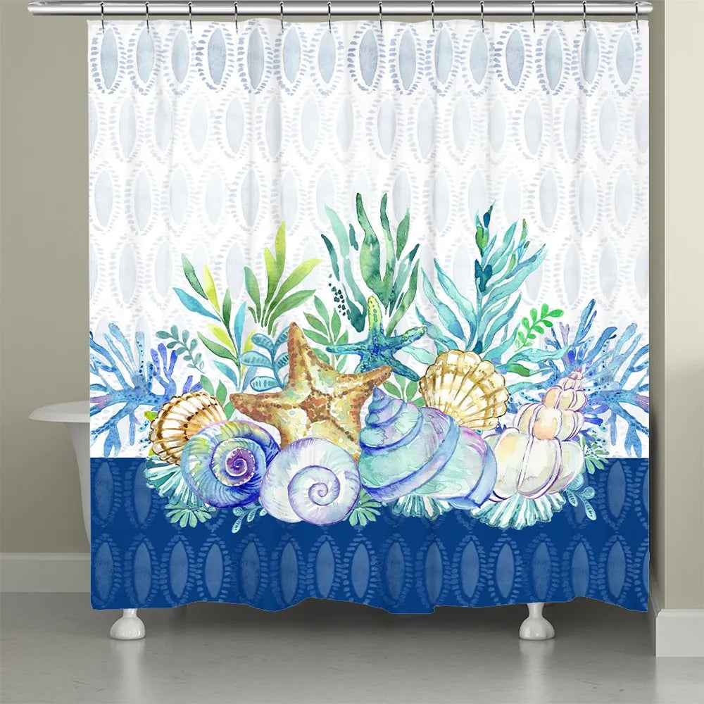 Blue Coastal Shower Curtain