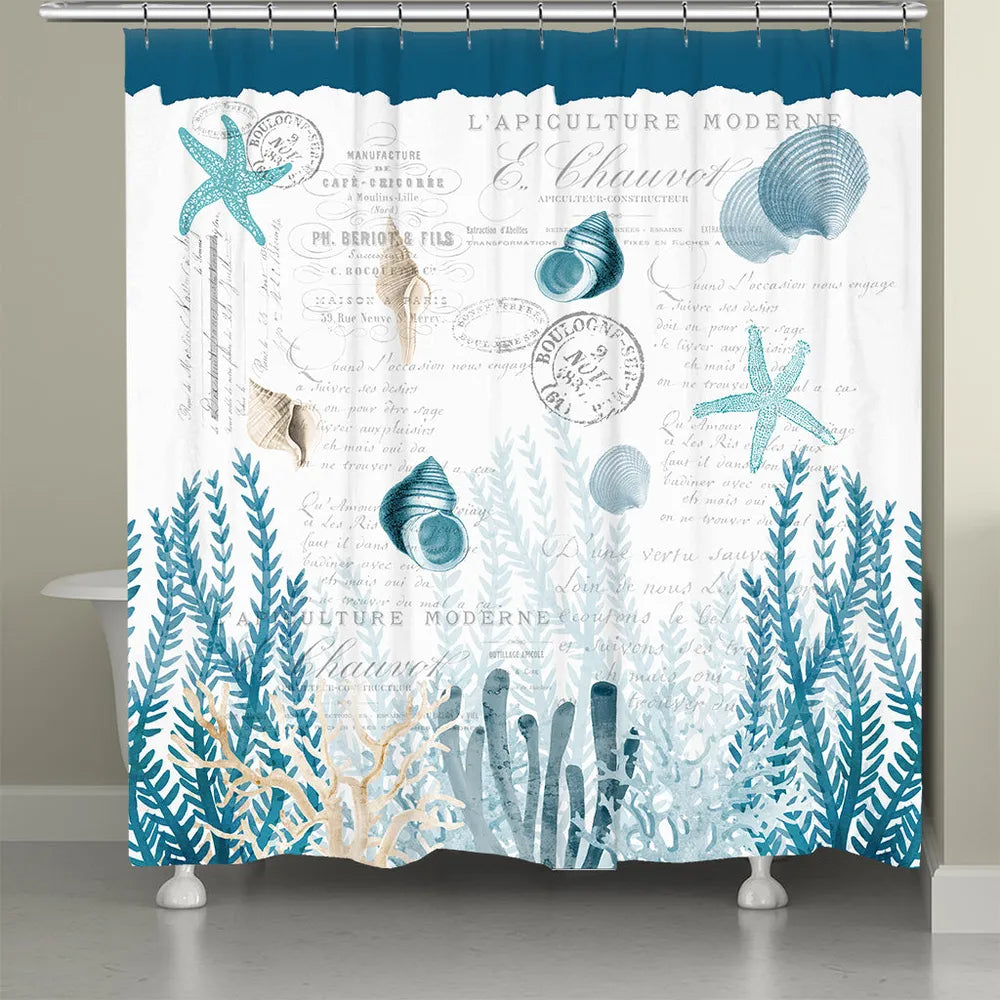 Blue Coral Cove Shower Curtain