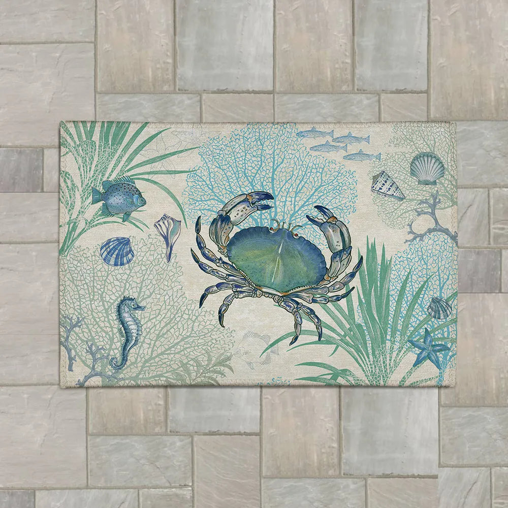 Blue Crab Outdoor Area Rug