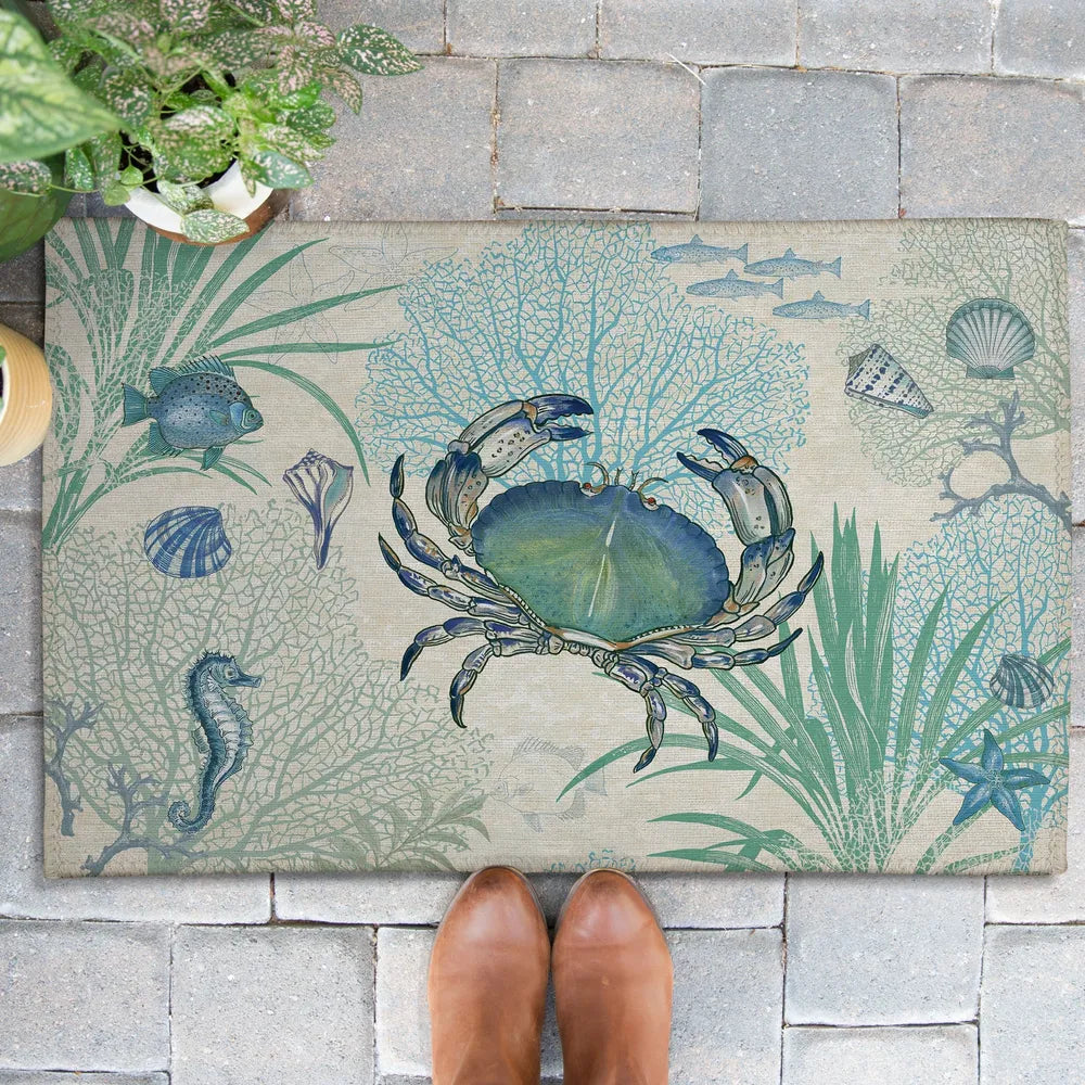 Blue Crab Outdoor Door Mat