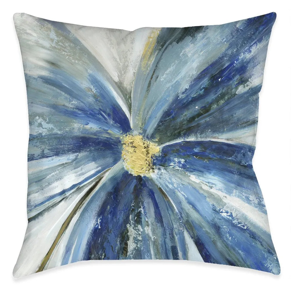 Blue Daisy Outdoor Decorative Pillow