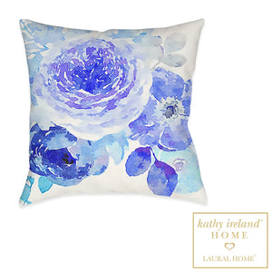 kathy ireland® HOME Blue Delft Bloom Indoor Decorative Pillow
