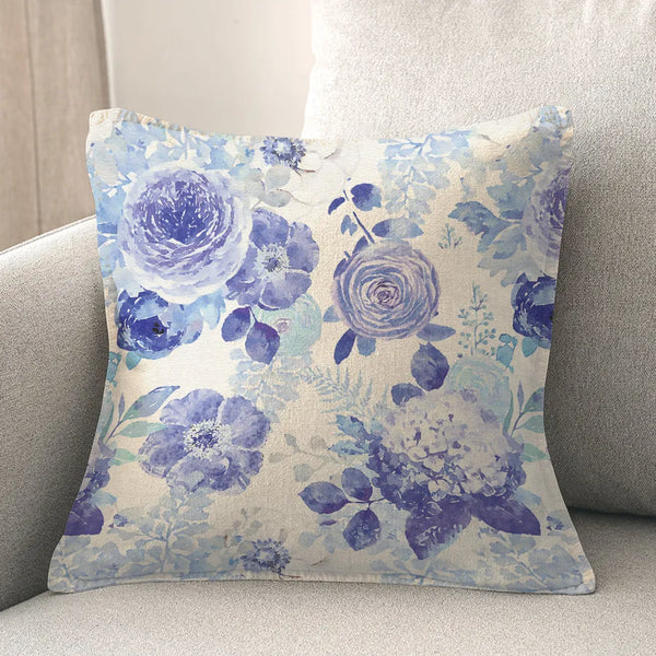 kathy ireland® HOME Blue Delft Floral Indoor Decorative Pillow Laural