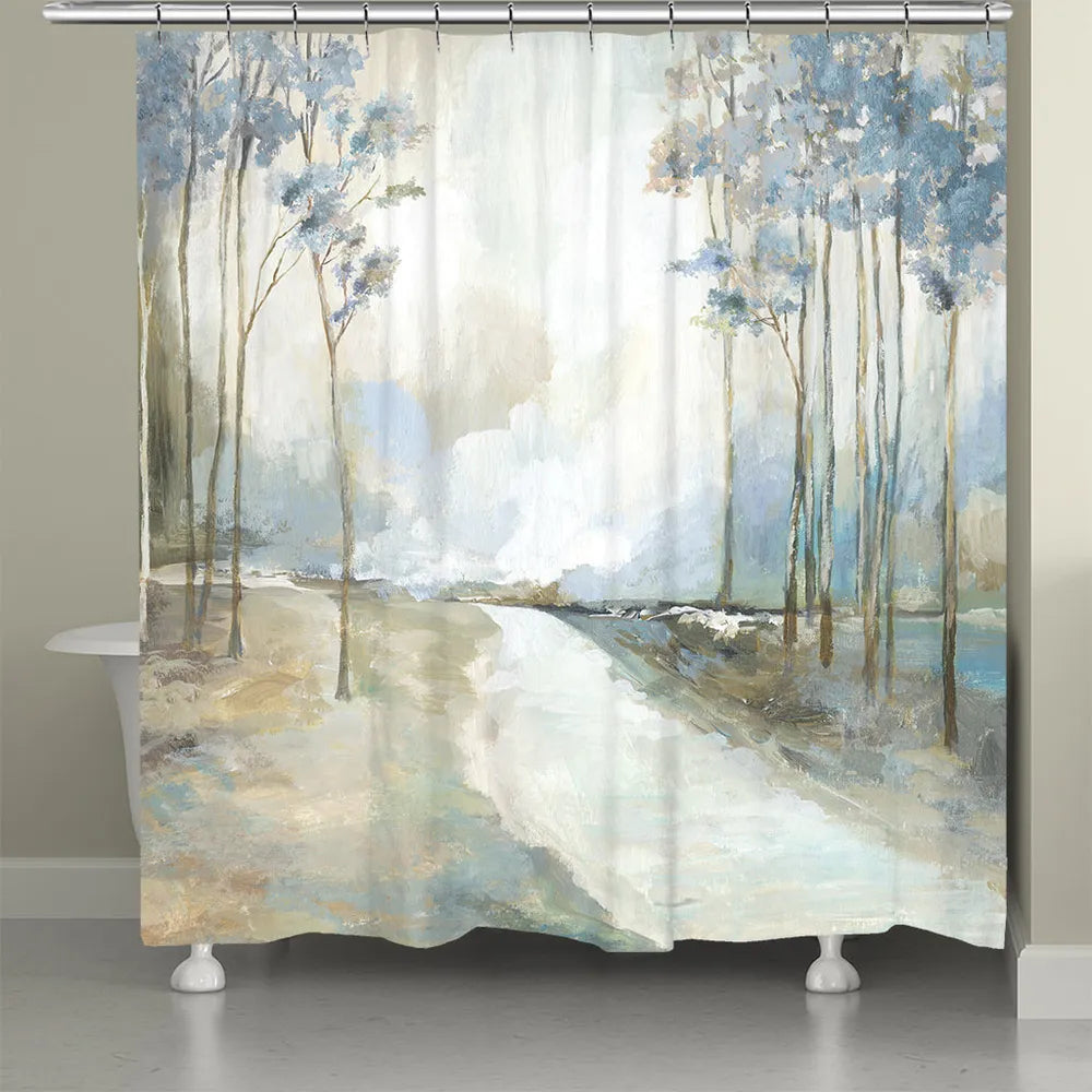 Deer on Sunset Lake Shower Curtain - Laural Home