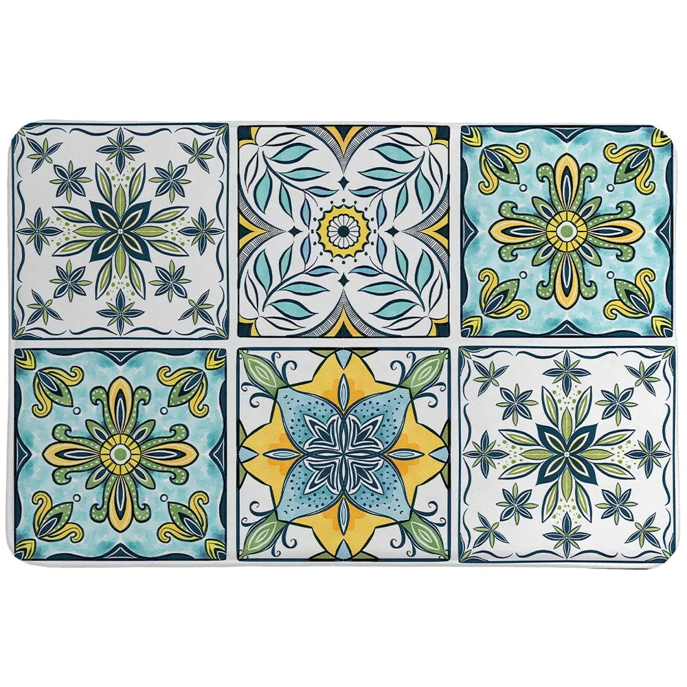 Blue Sunrise Medallion Memory Foam Rug