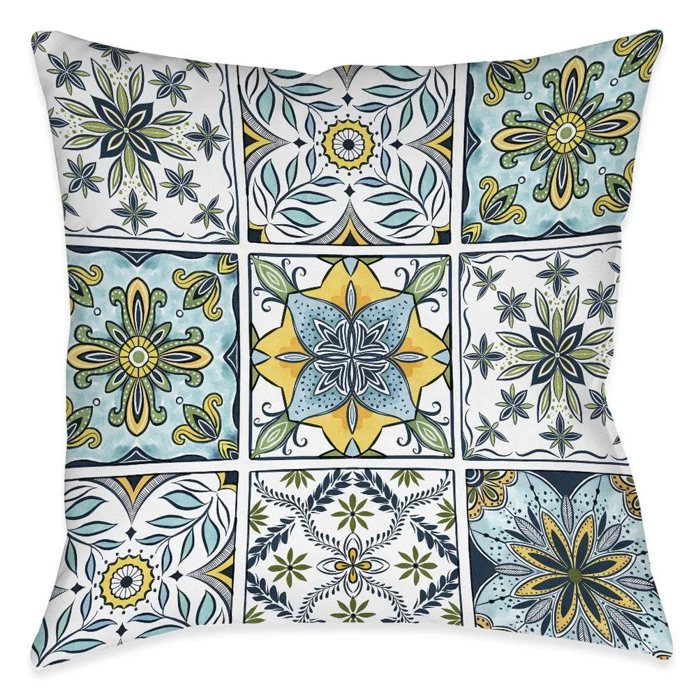Blue Sunrise Medallion Indoor Decorative Pillow