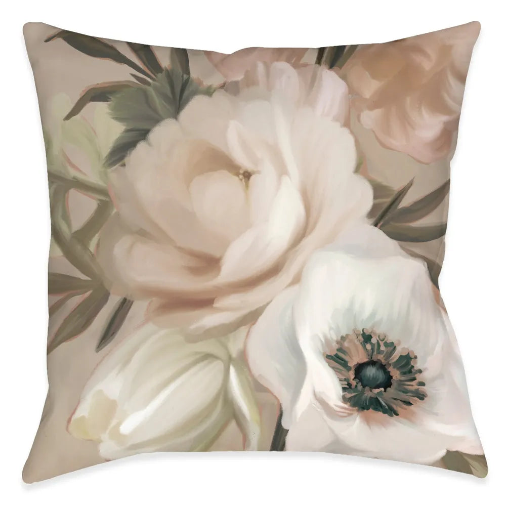 Blush Peony Bouquet Indoor Decorative Pillow