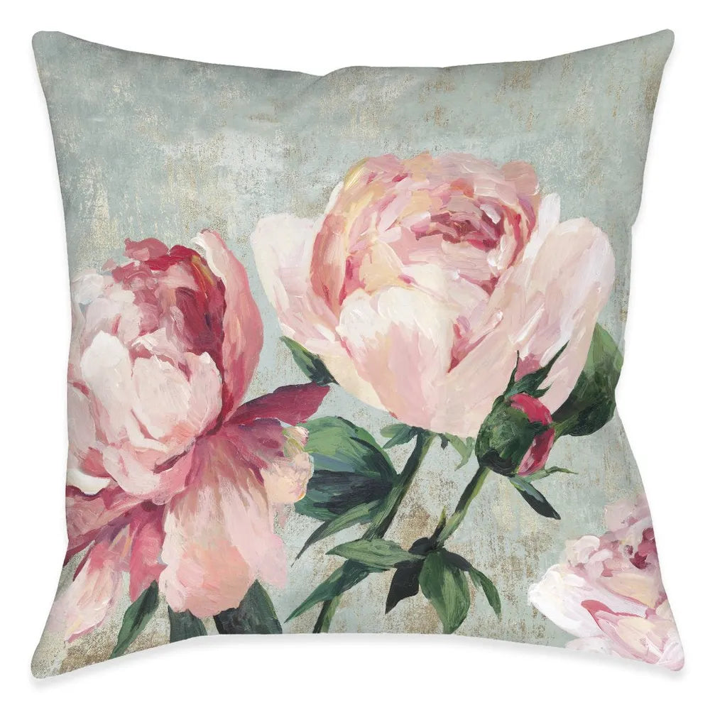 Blushing Blooms Outdoor Decorative Pillow