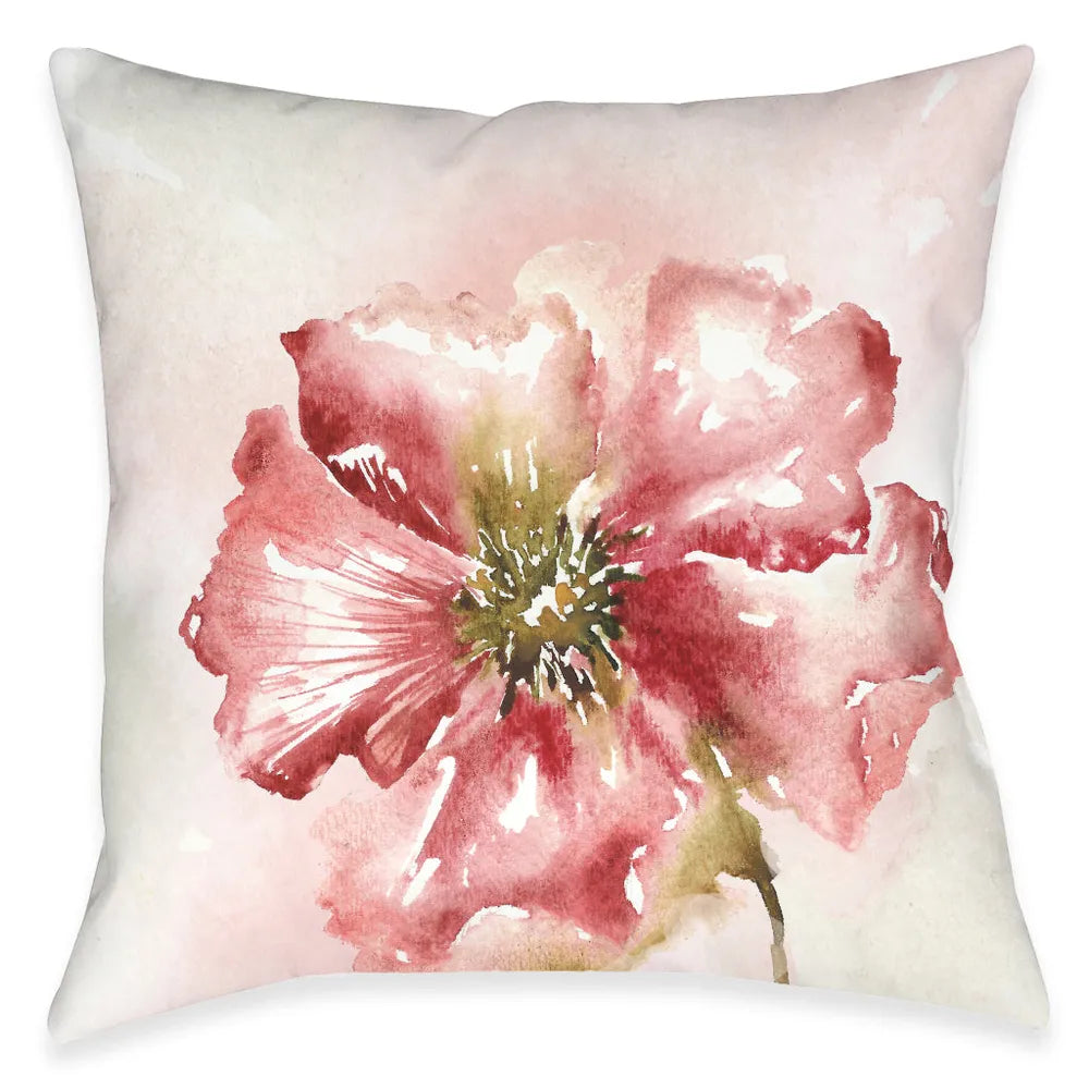 Blushing Floral Outdoor Decorative Pillow