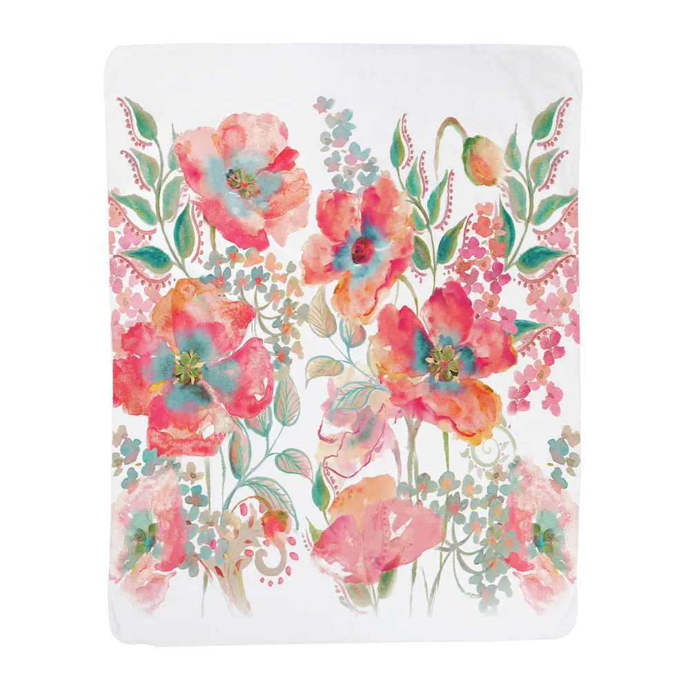 Bohemian Poppies Sherpa Throw Blanket 
