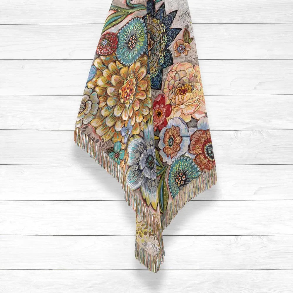 Boho Bouquet Woven Throw