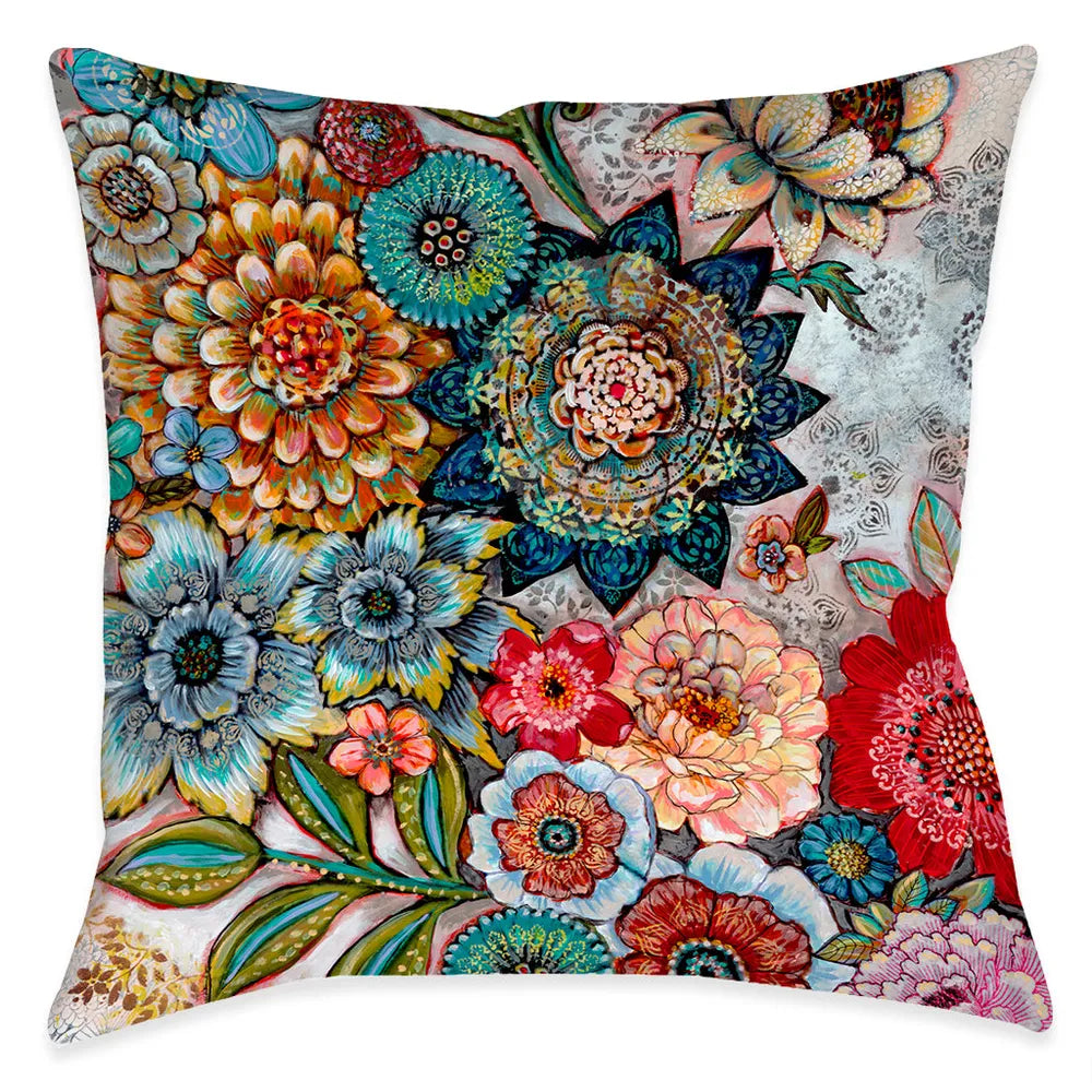 Pressed Autumn Sunflowers Indoor Decorative Pillow