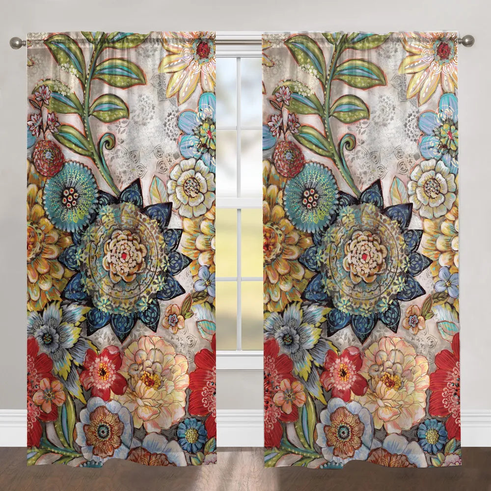 Boho Bouquet Room Darkening Window Panel