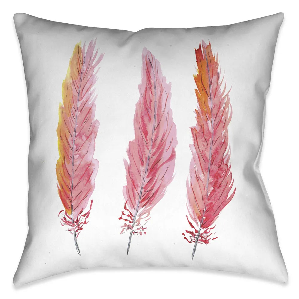 Pink Feathers Pillow