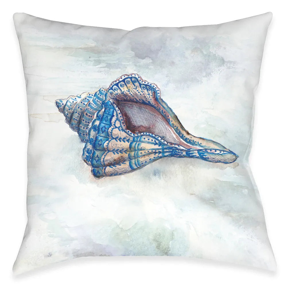 Venice Beach Conch Shell Outdoor Decorative Pillow