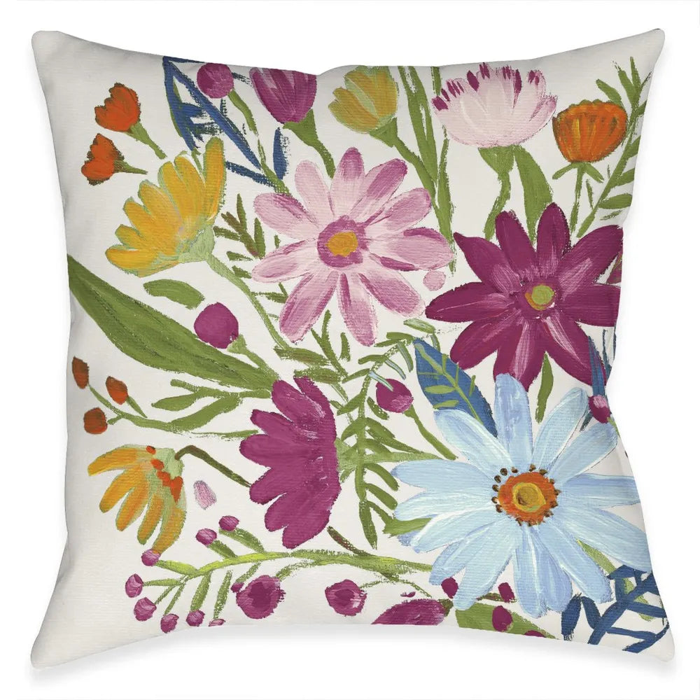 Bright Blossoming Daisy Outdoor Decorative Pillow