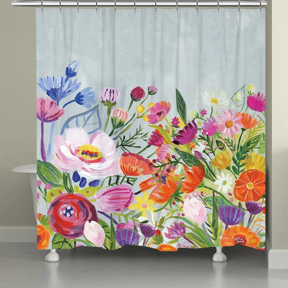 Bright Blossoming Florals Shower Curtain