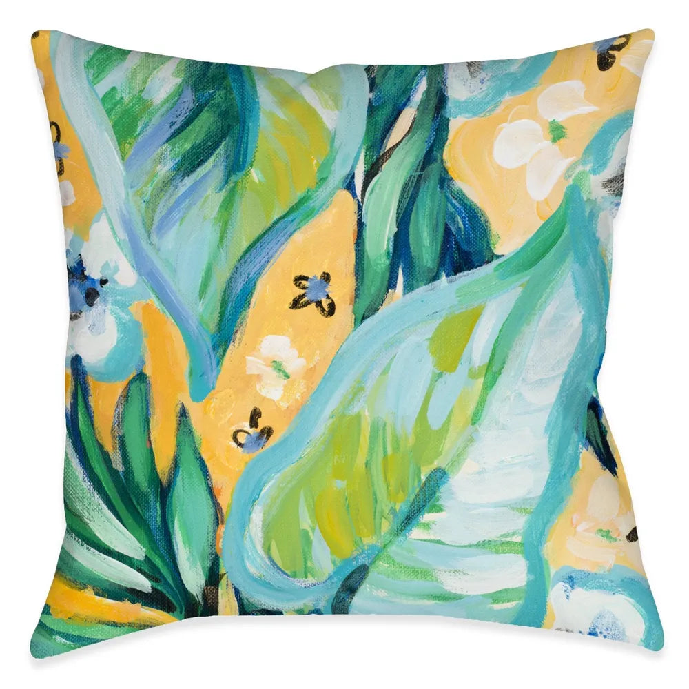 Bright Spring Blossoms Outdoor Decorative Pillow