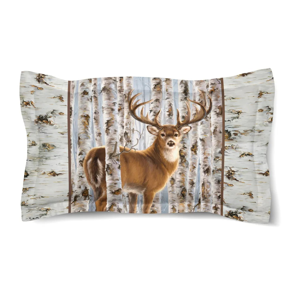 Buck in Birches Comforter Sham