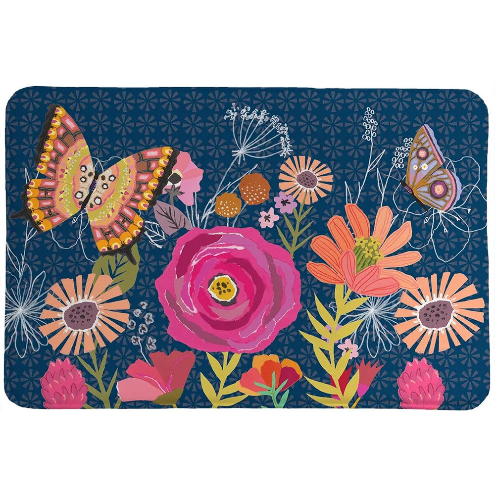 Butterfly Floral Memory Foam Rug