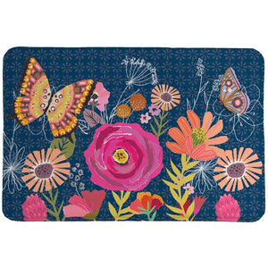 Butterfly Floral Memory Foam Rug