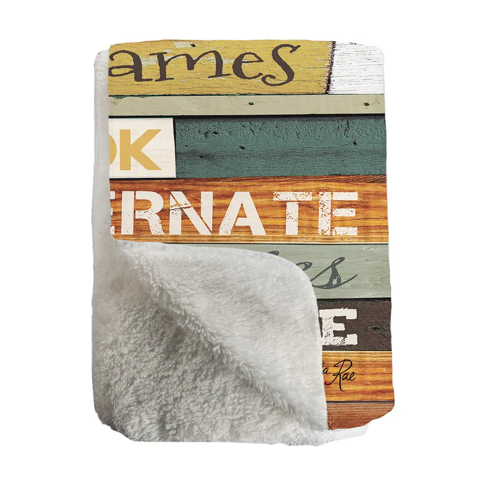 Cabin Rules Sherpa Throw Blanket 