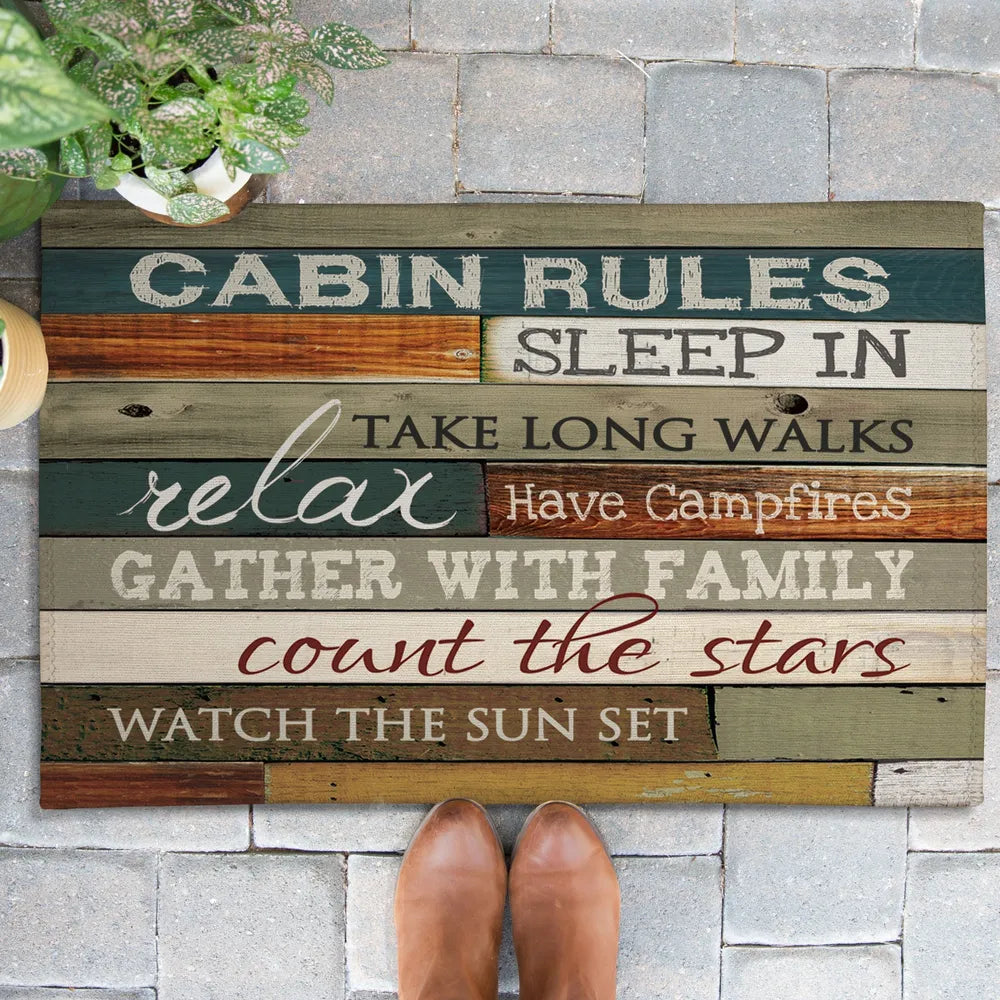 Cabin Rules Outdoor Door Mat