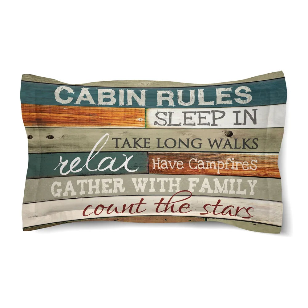 Cabin Rules Duvet Sham