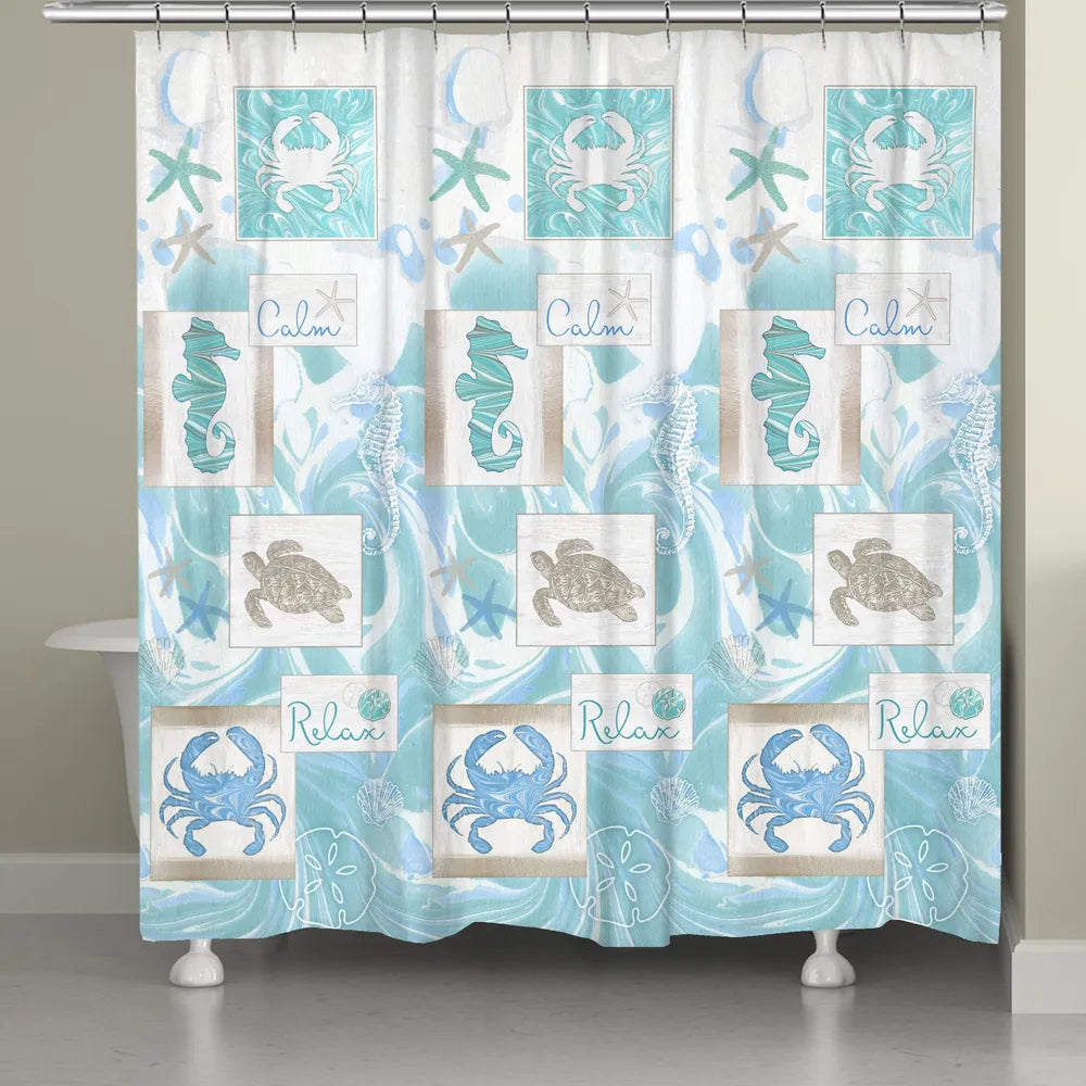 Calm and Relax Coastal Shower Curtain