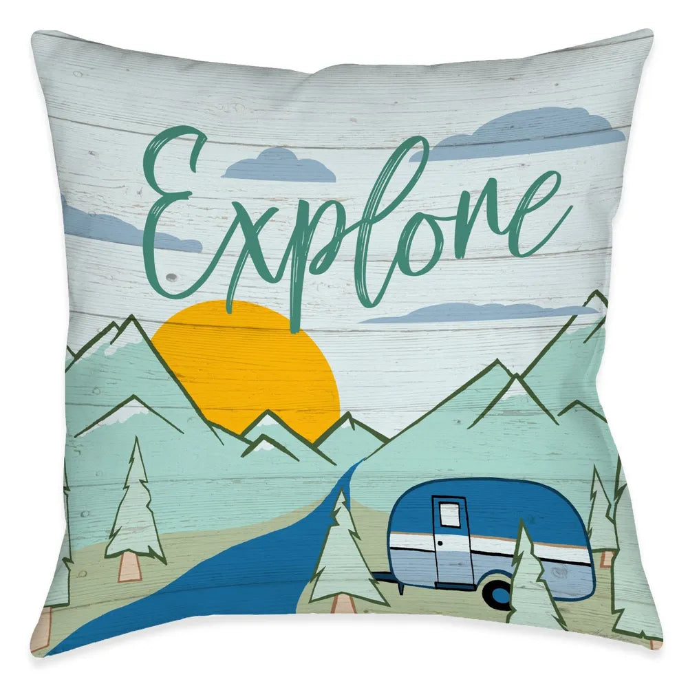Camping Explore Outdoor Decorative Pillow