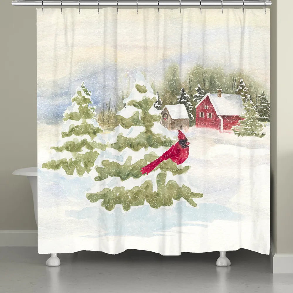 Cardinal Winter Shower Curtain