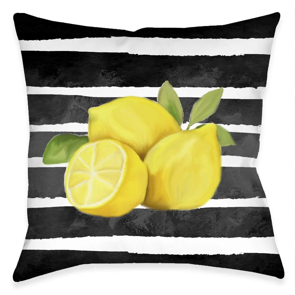 Chic Lemons Outdoor Decorative Pillow
