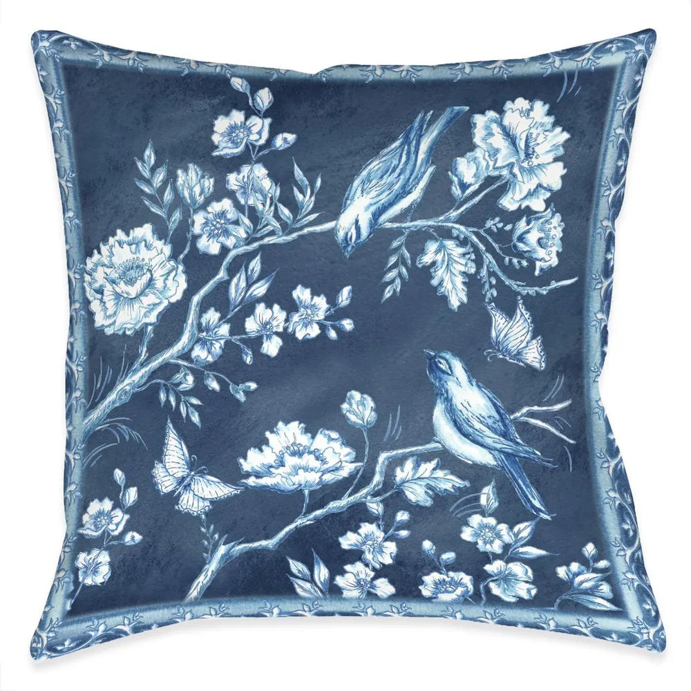 Chinoiserie Birds Indoor Decorative Pillow