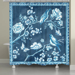Chinoiserie Birds Shower Curtain