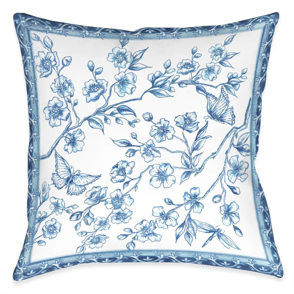 Chinoiserie Butterflies Indoor Decorative Pillow