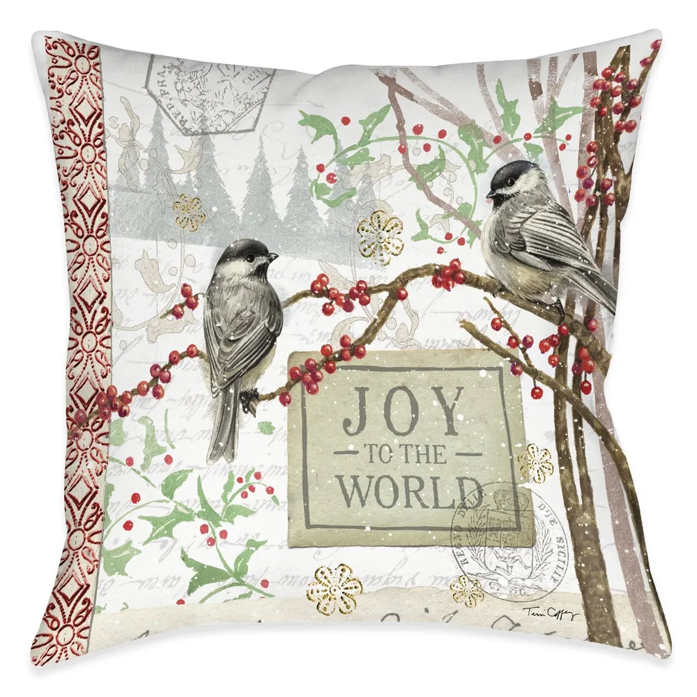 Christmas Birds Joy Indoor Decorative Pillow