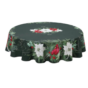 Christmas Elegance Round Tablecloth