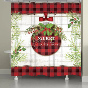 Christmas Ornament Shower Curtain