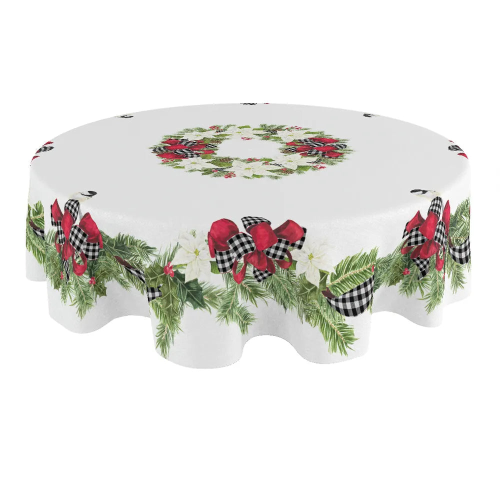 Christmas Trimmings Round Tablecloth