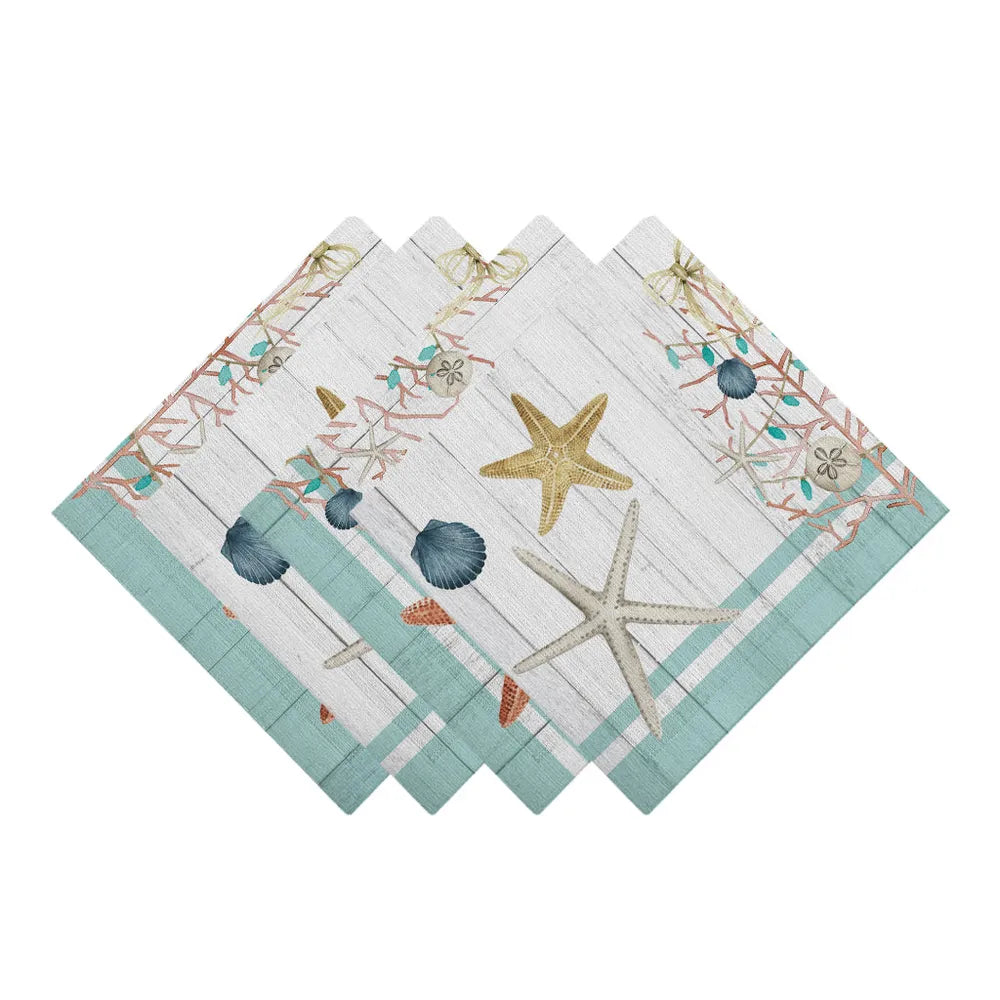 Coastal Christmas Napkin Set of 4